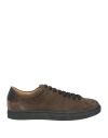 John Spencer Man Sneakers Military Green Size 6 Leather