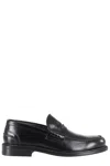 John Spencer Classic Brushed Leather Moccasin In Black