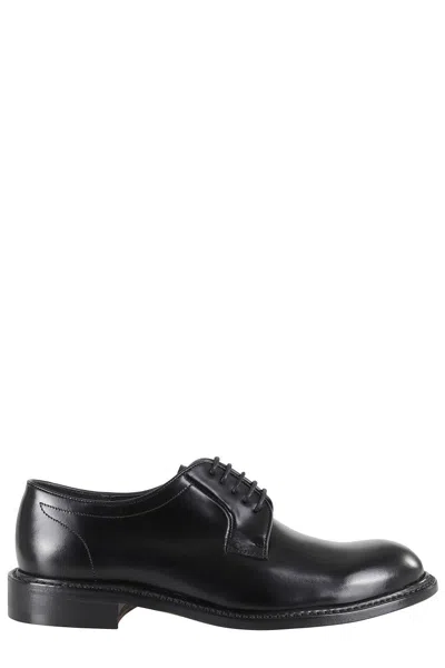 John Spencer Polished Leather Derby Shoe In Black