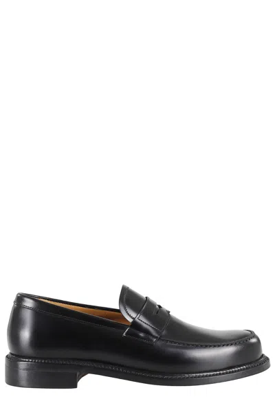 John Spencer Polished Leather Moccasin In Black