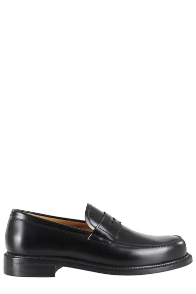 John Spencer Polished Leather Moccasin In Black