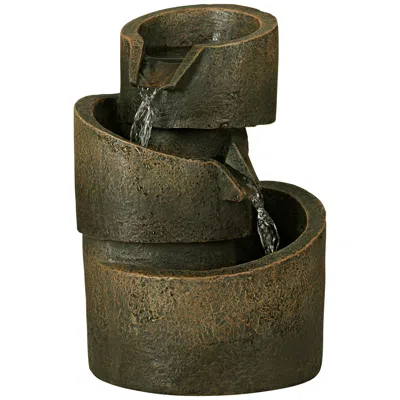 John Timberland 3-tier Bronze Stone Contemporary 9 3/4" High Tabletop Fountain