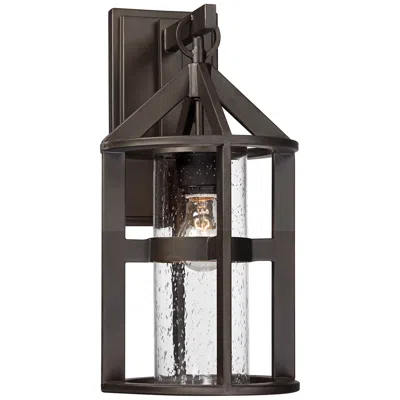 John Timberland Argentine 17" High Glass And Bronze Outdoor Wall Light