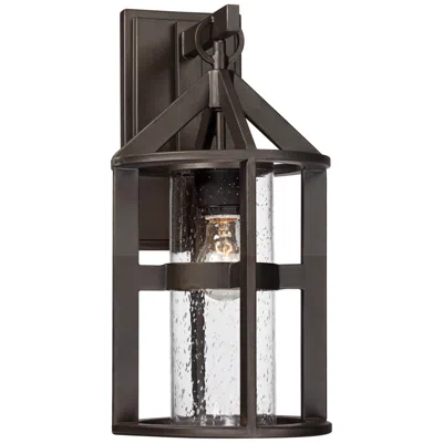 John Timberland Argentine 17" High Glass And Bronze Wall Sconce