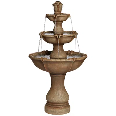 John Timberland Arosco 43" High Sand 3-tier Led Lighted Outdoor Fountain