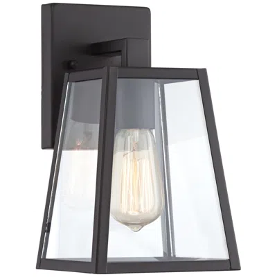 John Timberland Arrington 10 3/4" Black And Clear Glass Outdoor Light