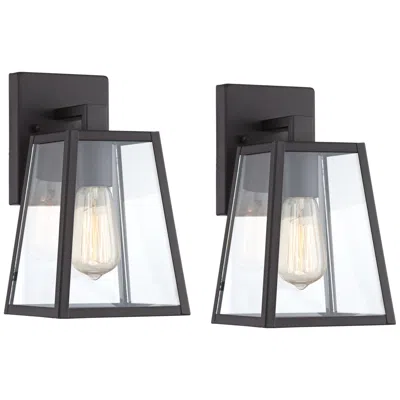 John Timberland Arrington 10 3/4" Mystic Black Outdoor Lights Set Of 2