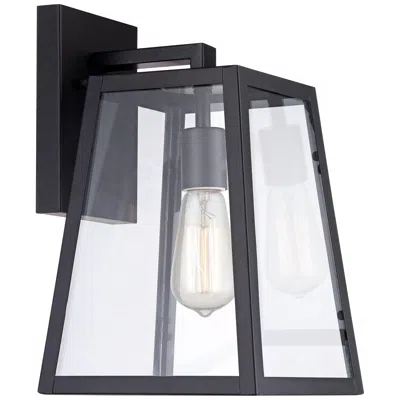John Timberland Arrington 13" High Glass And Mystic Black Outdoor Wall Light