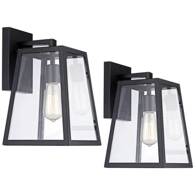 John Timberland Arrington 13" High Mystic Black Wall Lights Set Of 2