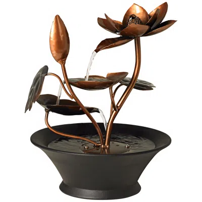 John Timberland Ashton Begonia Flowers 10 1/4" High Small Table Fountain
