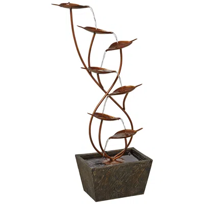 John Timberland Ashton Curved Leaves 41" High Copper Finish Floor Fountain