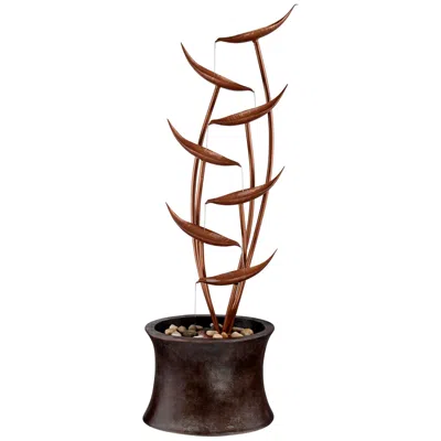 John Timberland Ashton Tiered Copper Leaves Indoor Outdoor 41" High Fountain