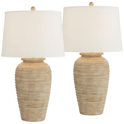 John Timberland Austin 28" Rustic Sand Southwest Table Lamps Set Of 2