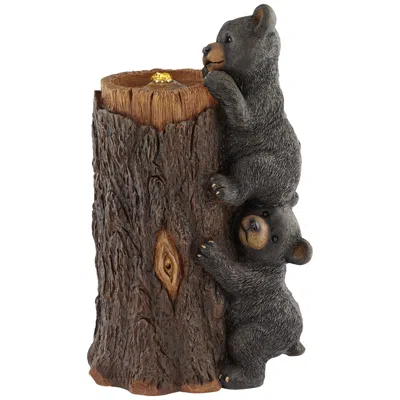 John Timberland Bear Cubs On Log 28 1/2" High Rustic Led Bubbler Fountain