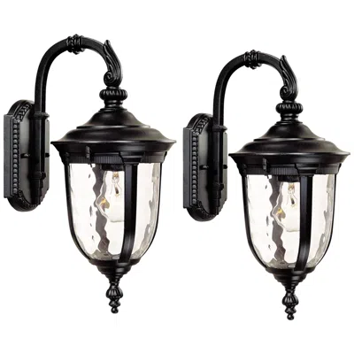 John Timberland Bellagio 16 1/2" Black Outdoor Lights Set Of 2