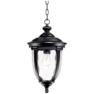 John Timberland Bellagio 18" High Texturized Black Traditional Outdoor Hanging Light