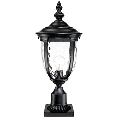 John Timberland Bellagio 22 3/4" Black Post Light With Pier Adapter