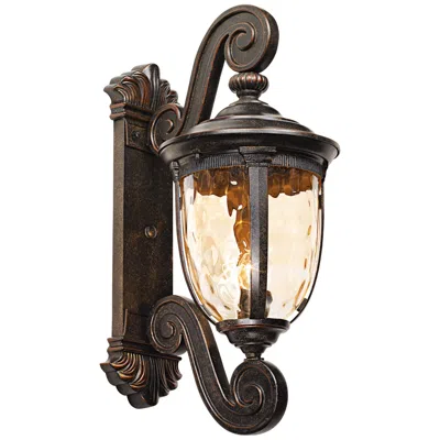 John Timberland Bellagio 24" Bronze Dual Scroll Arm Outdoor Wall Light