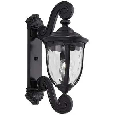 John Timberland Bellagio 24" High Black Dual Scroll Arm Outdoor Wall Light