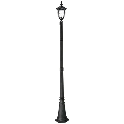 John Timberland Bellagio 95 3/4" High Black Post Light With Flat Base Pole