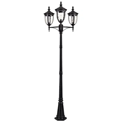 John Timberland Bellagio 96" High Black Outdoor 3-light Street Lantern