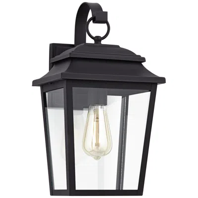John Timberland Bellis Verde 15 1/4" Textured Black Outdoor Wall Light