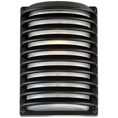 John Timberland Black Grid 10" High Modern Outdoor Wall Light
