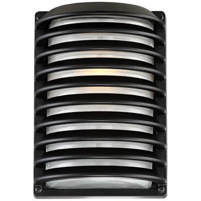 John Timberland Black Grid 10" High Modern Wall Sconce