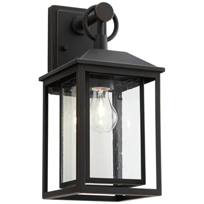 John Timberland Califa 15 1/4" Bronze Textured Glass Outdoor Light