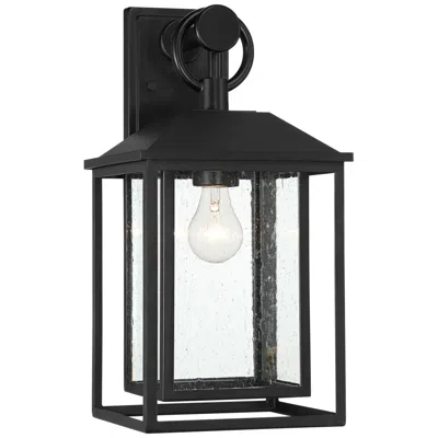 John Timberland Califa 18" High Black Seedy Glass Outdoor Wall Light