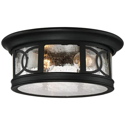 John Timberland Capistrano 12" Black 2-light Outdoor Ceiling Light