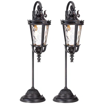 John Timberland Casa Marseille™ 35"h Bronze Led Path Lights Set Of 2