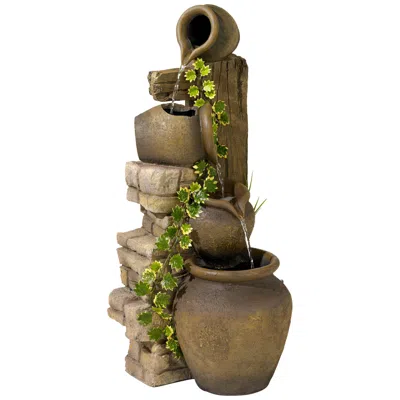 John Timberland Cascading 33" High Four Jugs Rustic Fountain