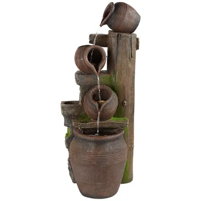 John Timberland Cascading 39 1/4" High Four Jug Fountain With Led Light