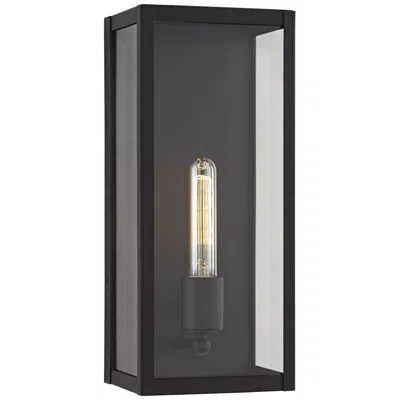 John Timberland Cornell 14 1/4" High Sand Black Box Outdoor Wall Light