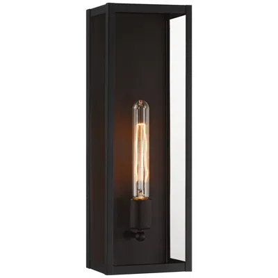 John Timberland Cornell 18" High Sand Black Box Outdoor Wall Light