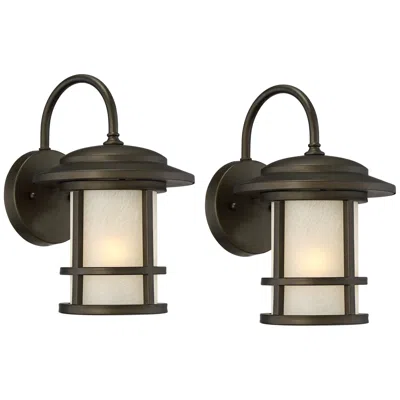 John Timberland Cressona 12" High Bronze Outdoor Wall Lights Set Of 2
