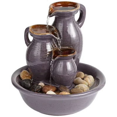 John Timberland Cutie Triple Jug Indoor-outdoor 8 1/4" High Tabletop Fountain