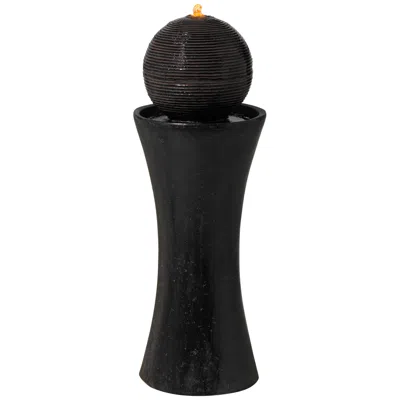 John Timberland Dark Sphere 35 1/2" High Led Pillar Bubbler Fountain
