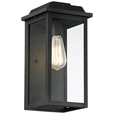 John Timberland Eastcrest 14" High Textured Black Wall Sconce