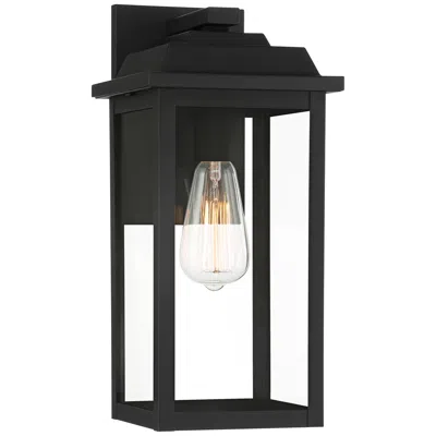 John Timberland Eastcrest 15 1/4" High Textured Black Steel Lantern Wall Sconce