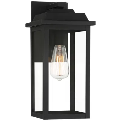 John Timberland Eastcrest 15 1/4" Textured Black Outdoor Wall Light
