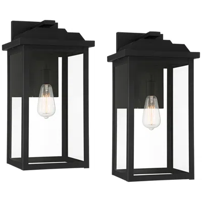 John Timberland Eastcrest 20 1/2" Black Outdoor Wall Lights Set Of 2