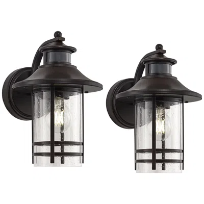 John Timberland Galt 11 1/4" Bronze Motion Sensor Outdoor Lights Set