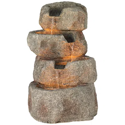 John Timberland Glacial Rock Zen 30" High Water Fountain With Led Lights