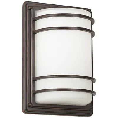 John Timberland Habitat 11" High Bronze Opal Glass Outdoor Wall Light