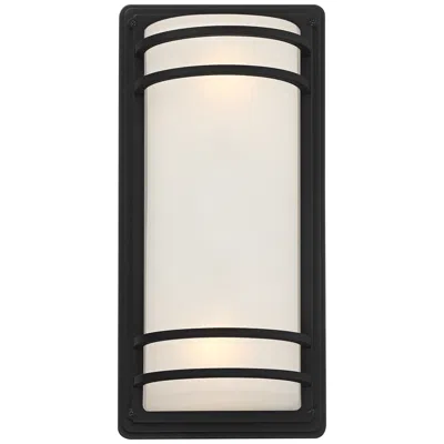 John Timberland Habitat 16" High Black And Frosted Glass Wall Sconce