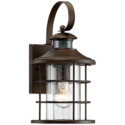 John Timberland Hogan 14" High Bronze Motion Sensor Outdoor Wall Light