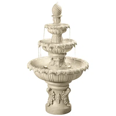 John Timberland Ibiza 46" 3-tiered Sandstone Finish Fountain With Led