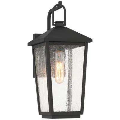 John Timberland Loren 16 1/4" High Sand Black Seeded Glass Outdoor Wall Light